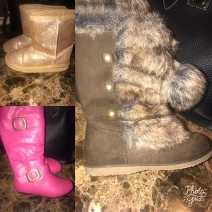 💕3 Pair of girl boots