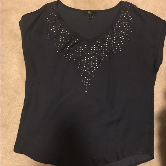 Navy aqua top - Picture 1 of 1