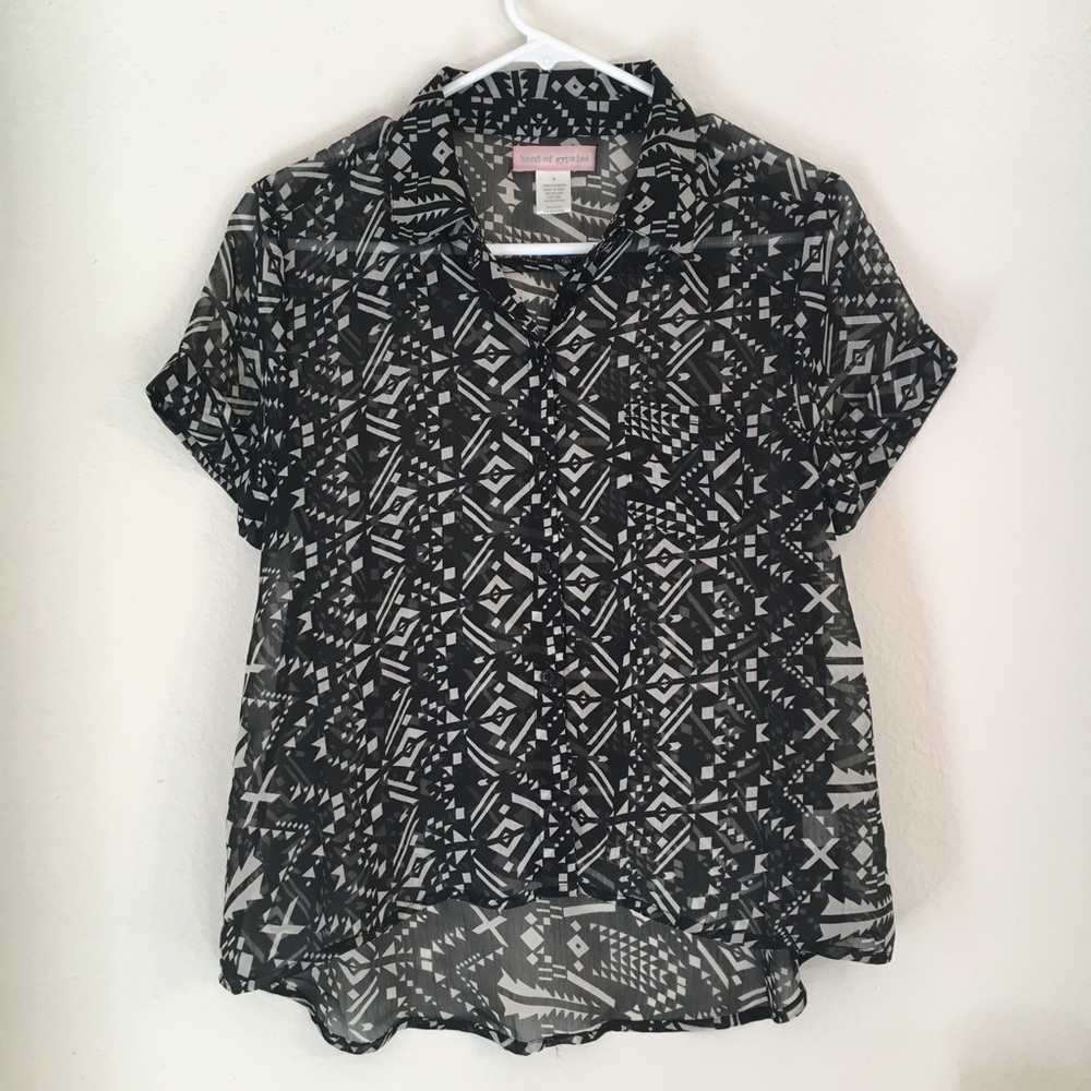 Aztec collared button up