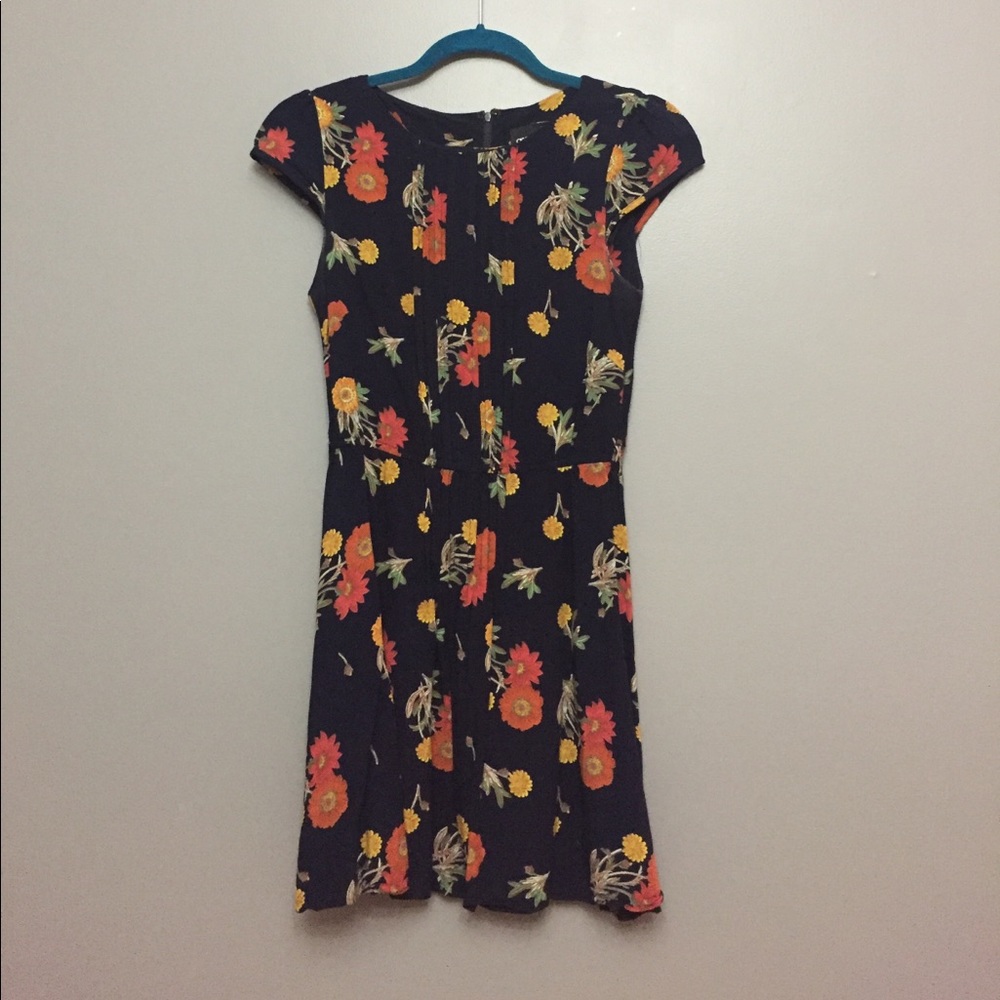 Asos Floral Cap Sleeve Dress