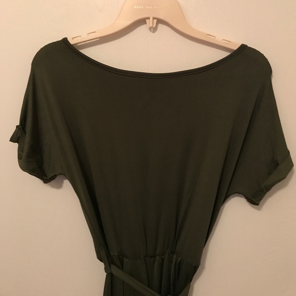 NWT army green wrap maxi dress - Picture 6 of 6