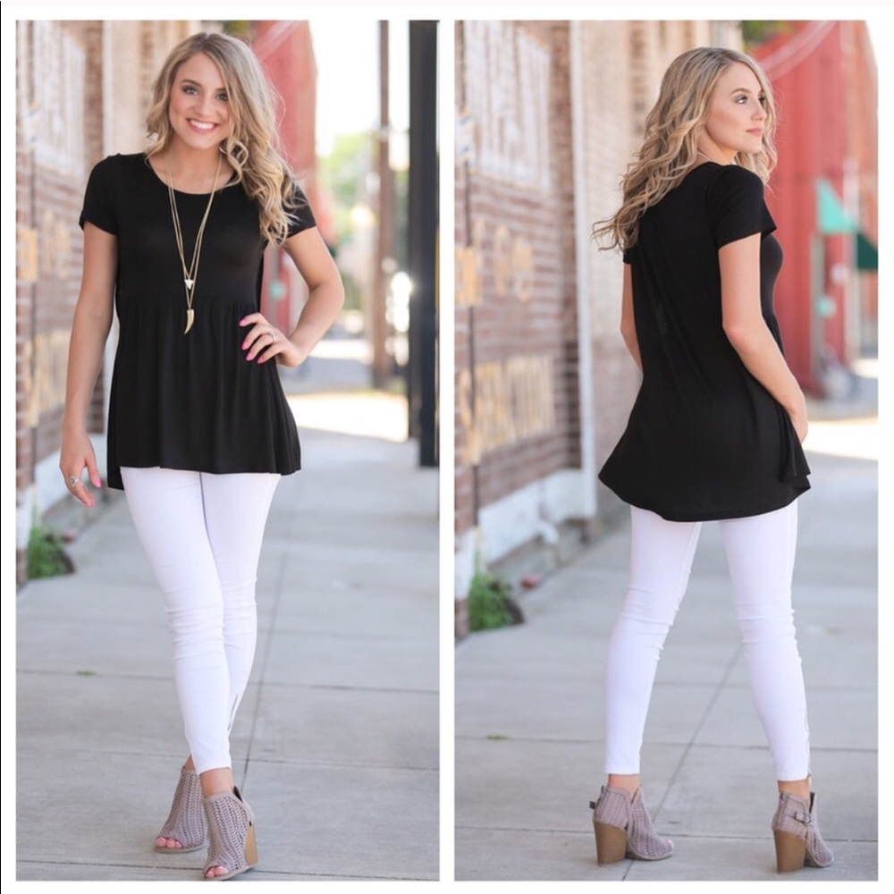 Black cape open side tunic