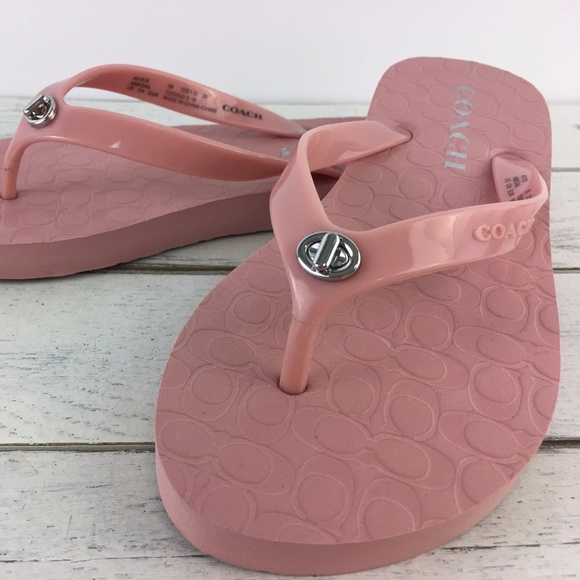 pink coach flip flops