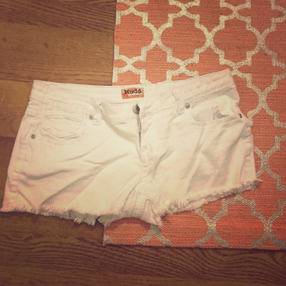 White jean shorts