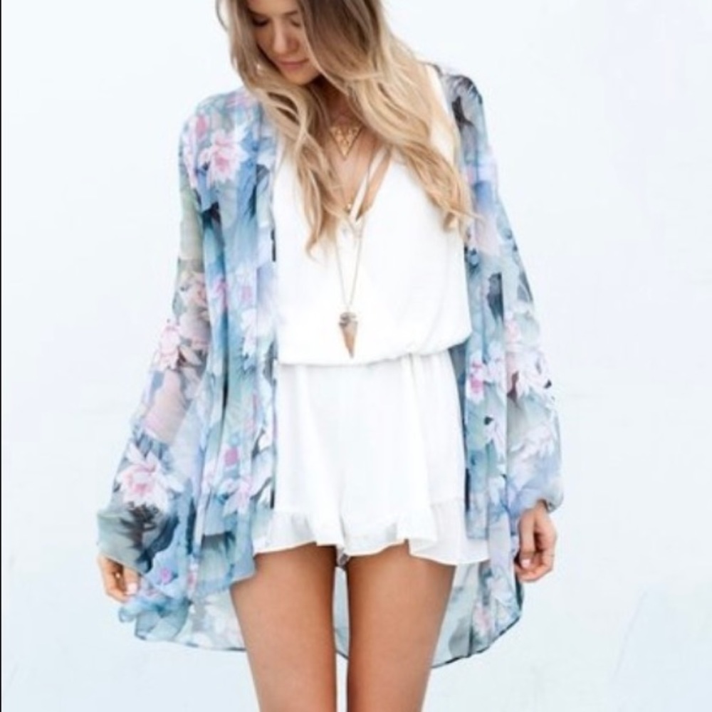 Show Me Your Mumu Water Lily Kimono EUC