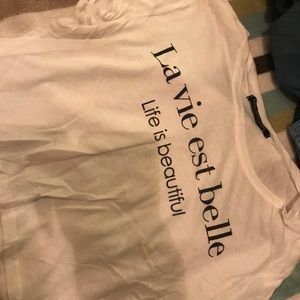 White crop top shirt