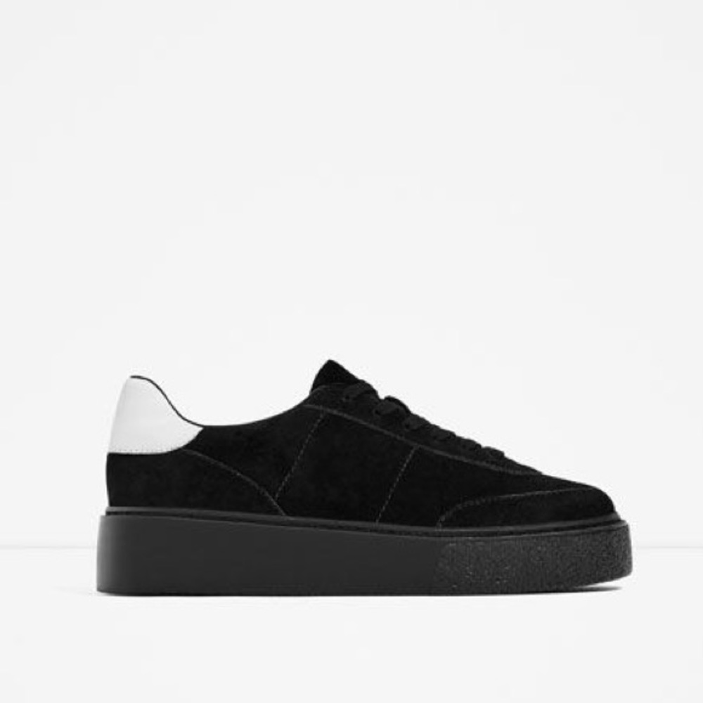 Zara platform suede sneakers flatform 39