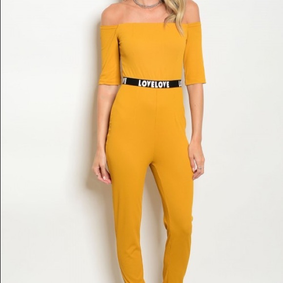 LAST S FINAL SALE! Mustard off shoulder - Jumpsuit - Picture 2 of 6