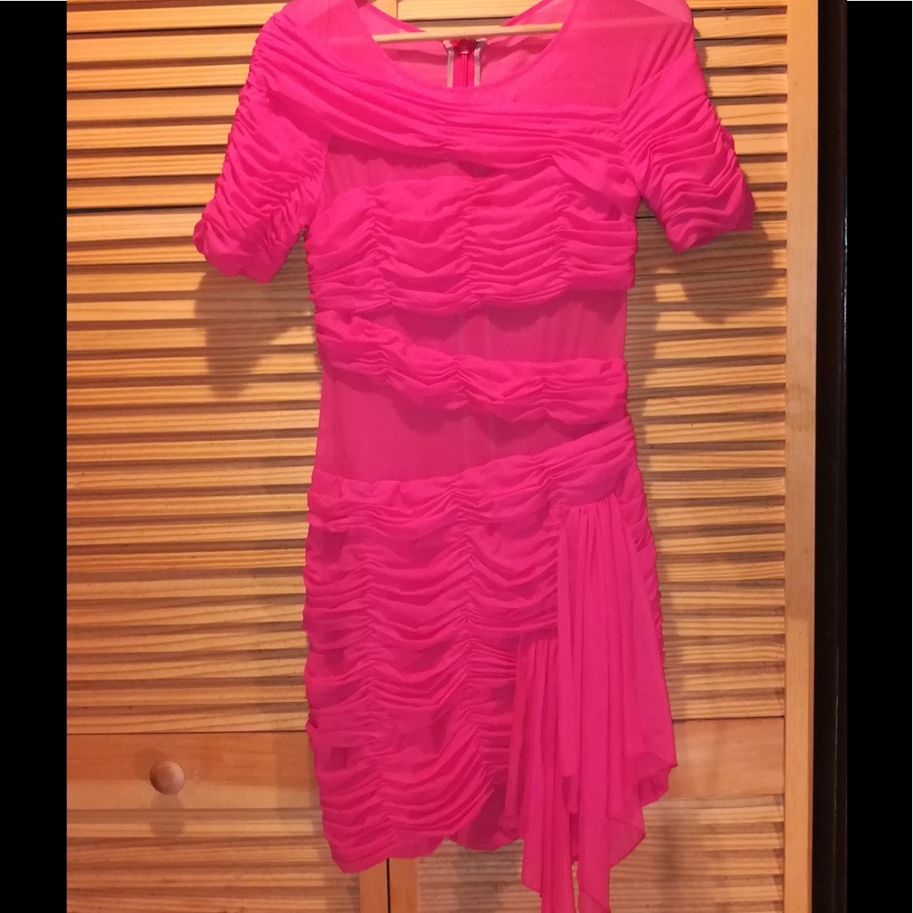 BCBGMAXAZRIA hot pink dress