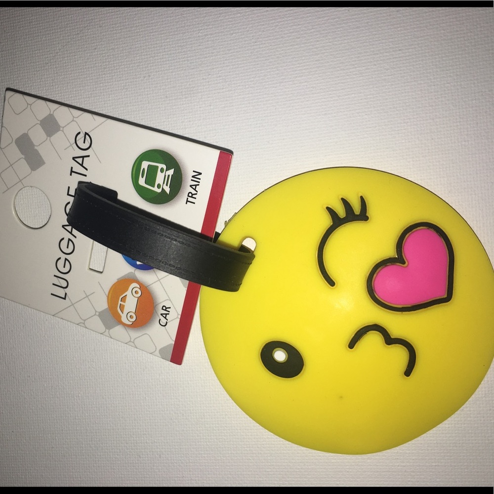 super cute emoji luggage tag