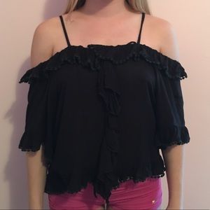 Black Off the Shoulder Tank