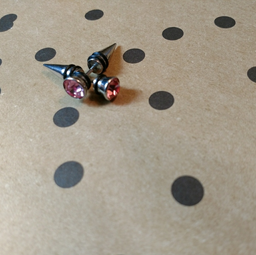 Pink crystal fake gauges.