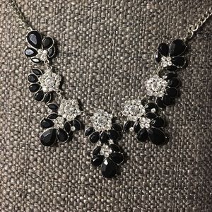 Black and crystal necklace
