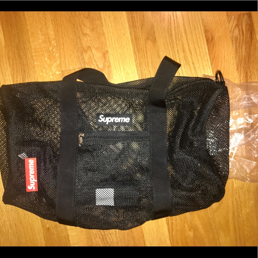Authentic Supreme mesh duffle bag