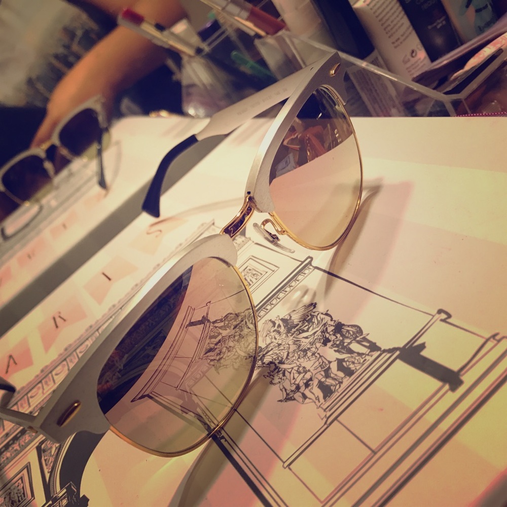 Rayban clubmaster ( pink lens & silver frame )