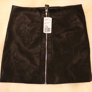 Forever21 Star Faux Leather Skirt XS