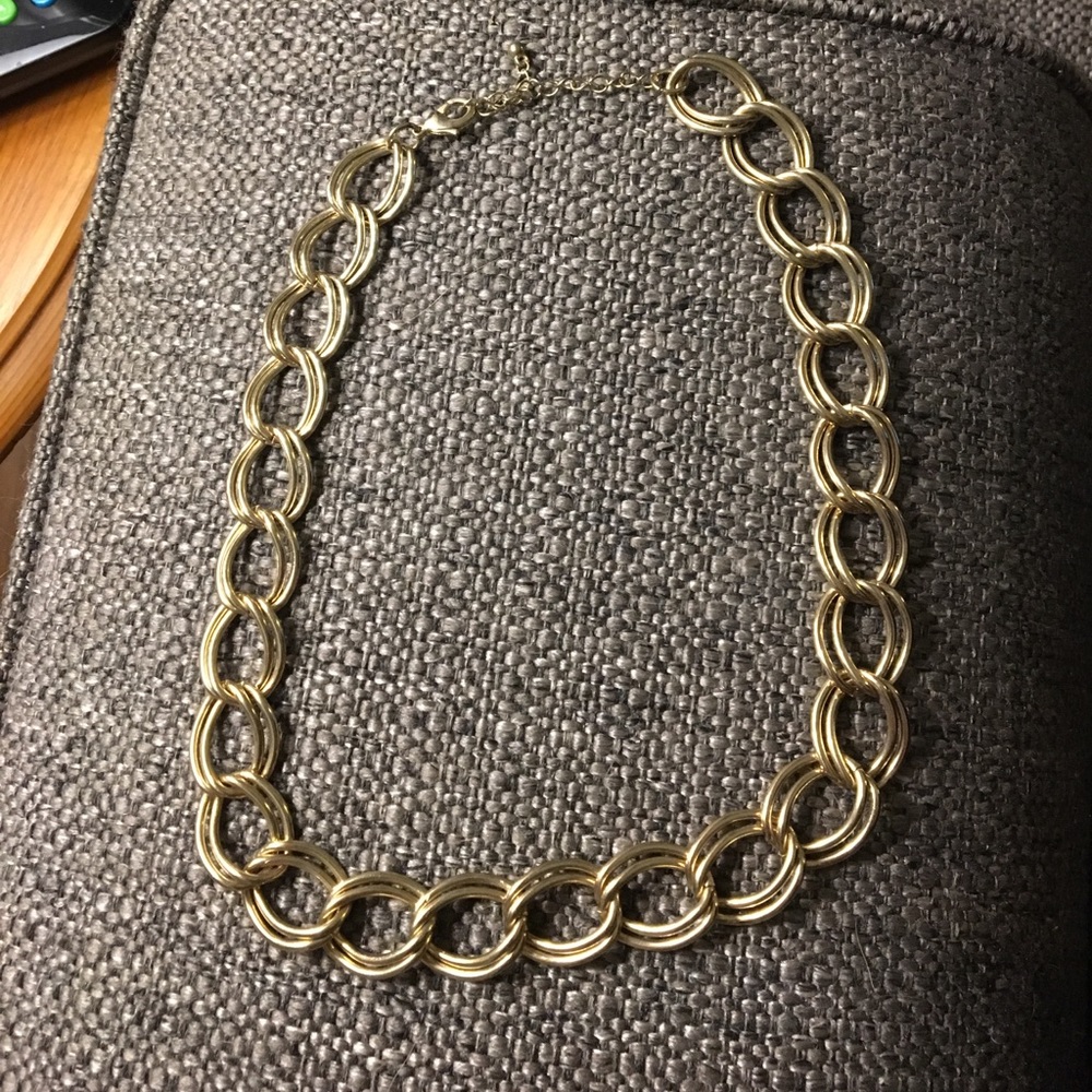 Gold double chain necklace