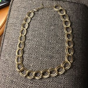 Gold double chain necklace