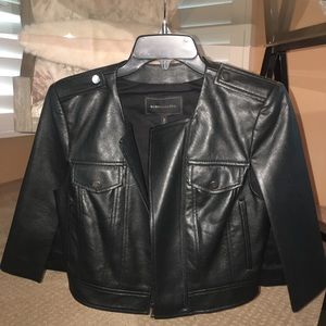 BCBG Vegan Leather Cape Jacket