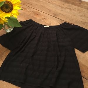 Off shoulder black cotton top