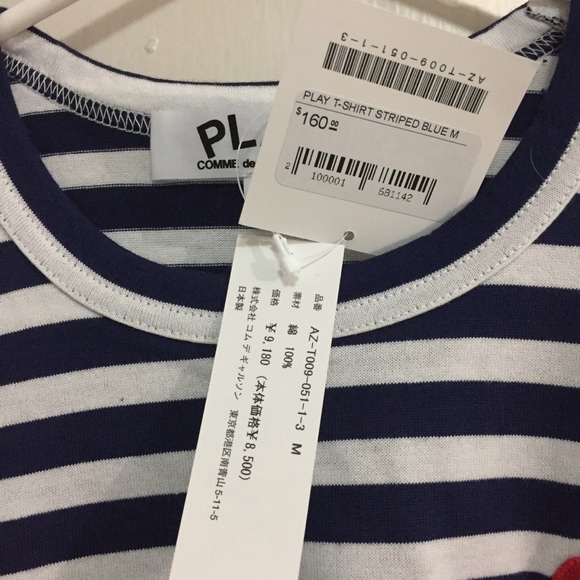 NWT Comme des Garçons Play stripe shirt - Picture 3 of 3