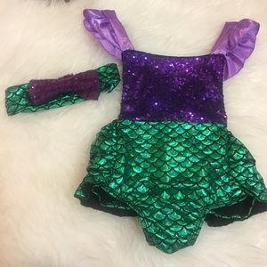 Mermaid Baby Outfit with matching headband