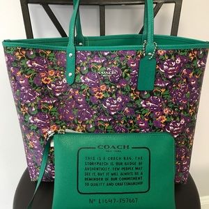 Reversible Coach Tote with Wallet