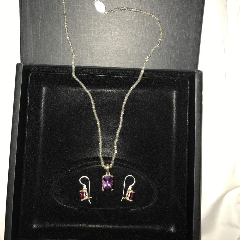 Bartholomew custom amethyst jewelry set.