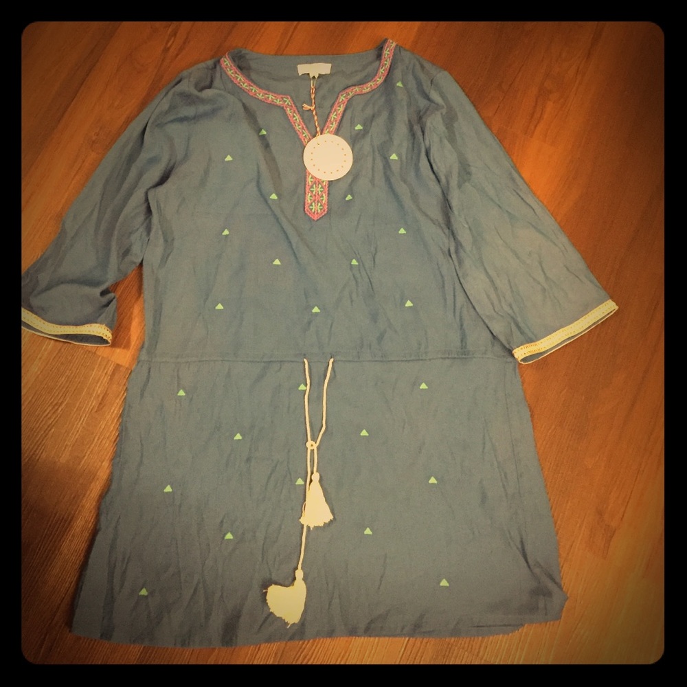 Umgee Boho Embroidered Dress/oversized shirt