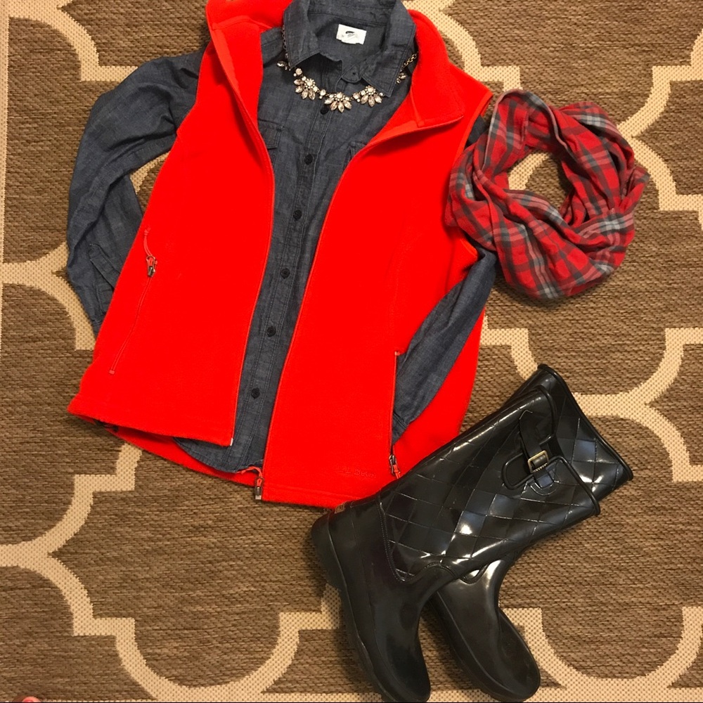 L.L. Bean Fleece Vest Womens Red Size Medium