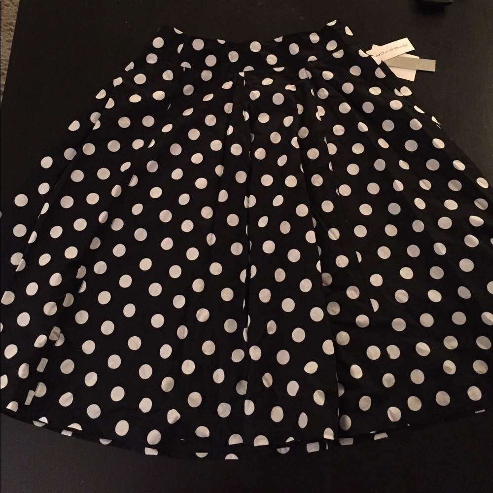 Black and white polka dot skirt