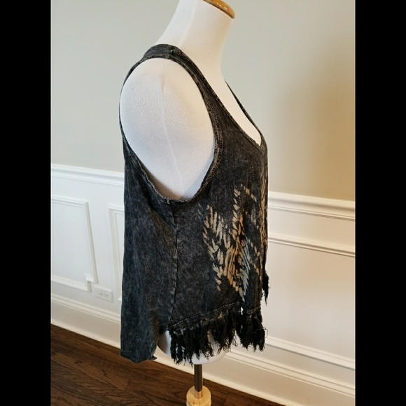 SOLD Vintage Havana Tribal Fringe Muscle Tank SZ S - Picture 6 of 8