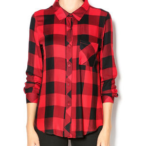Elan Buffalo Plaid Button Up Shirt