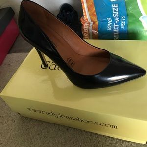 Black REAL Leather Pumps