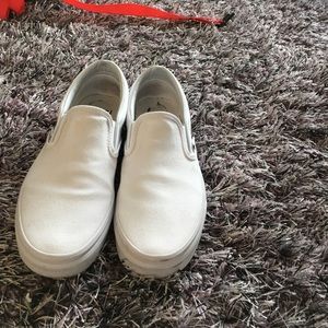 white slip on vans