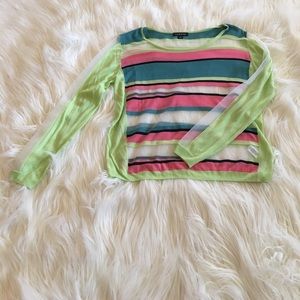 Trouve Neon Mesh Top