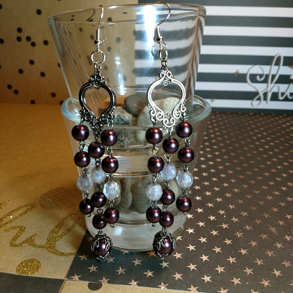 Purple dangle earrings