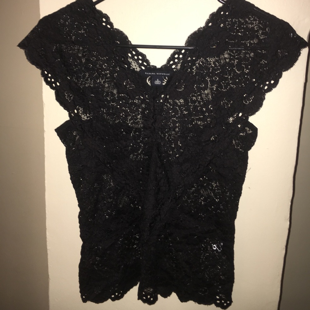 Banana Republic black lace tank top