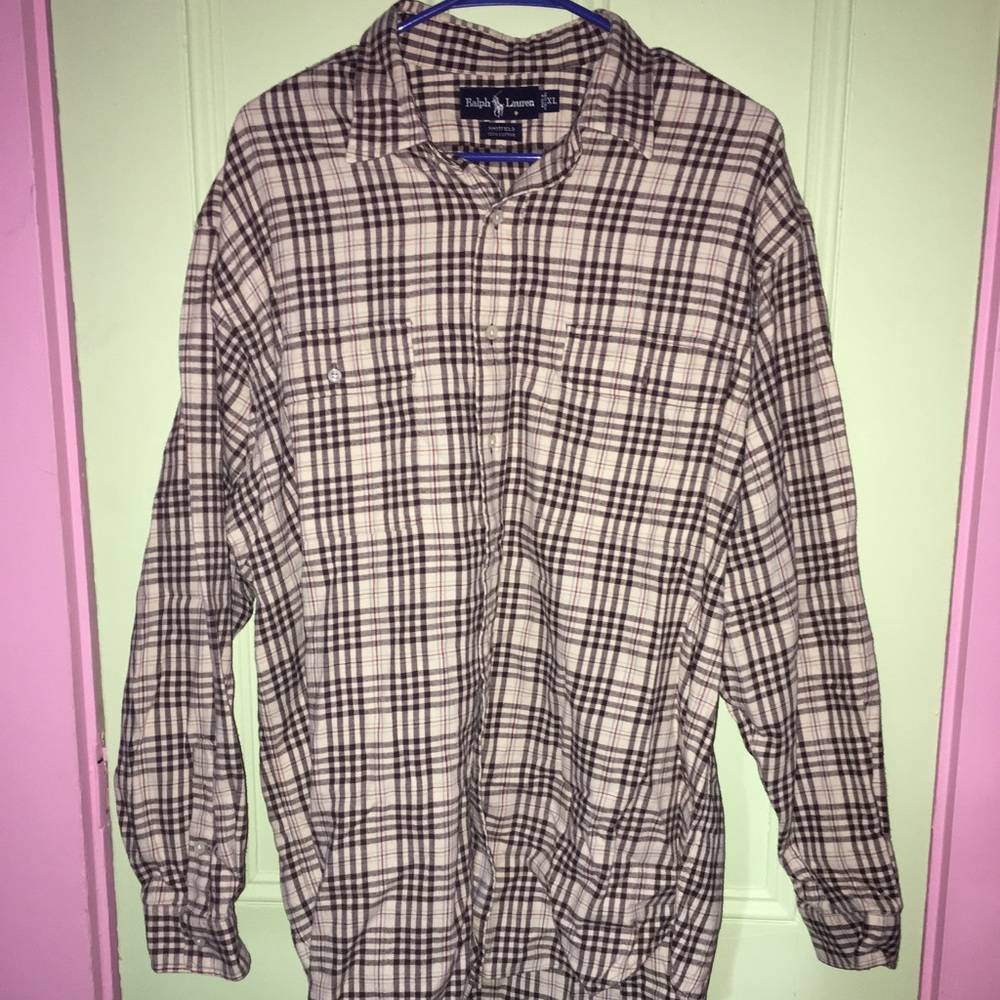 Ralph Lauren Whitfield Flannel XL Button Up Shirt
