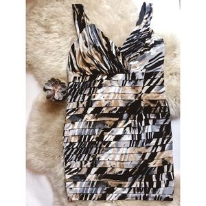 Abstract Animal Modern Banded Body Con Dress.
