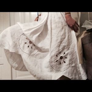 See by Chloe white linen skirt