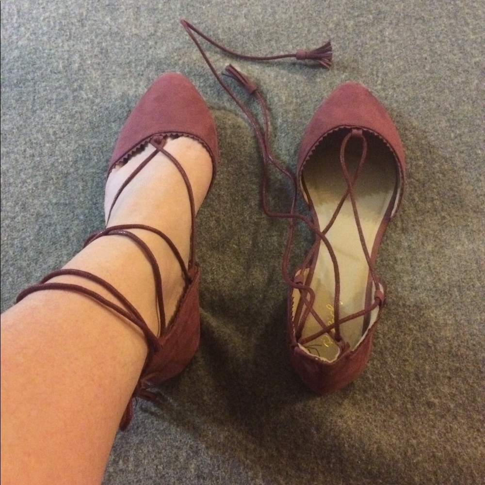 Rose Ballet Wrap Around Flats