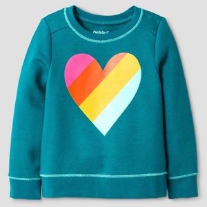 Toddler Girls Rainbow Heart Long Sleeve Sweatshirt