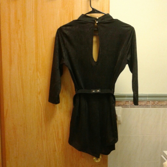 Mini Black/belted Romper - Picture 3 of 7