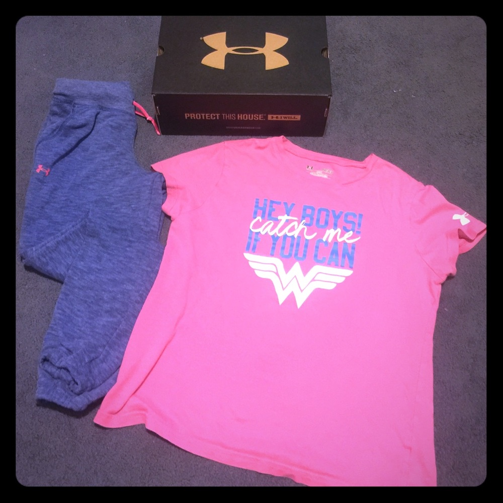 ⭐️⭐️under armor shirt & joggers⭐️⭐️