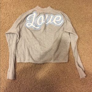 grey "love" sweater from forever 21. size XS