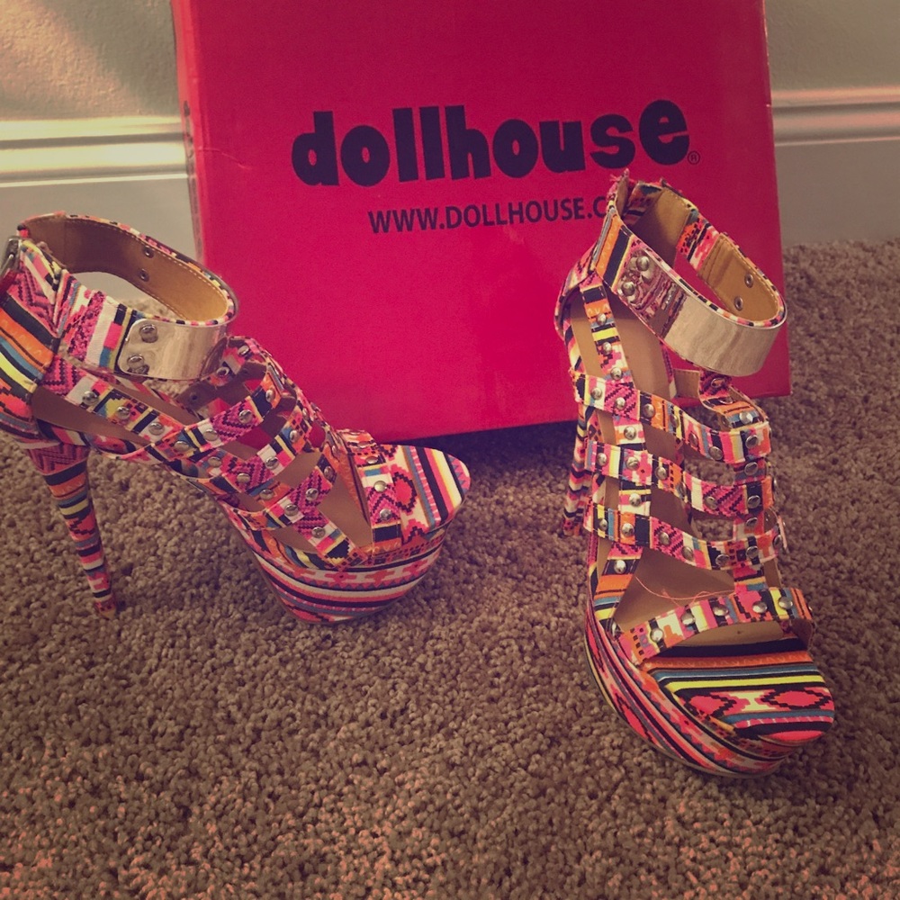 Doll house colorful heels (brand new)