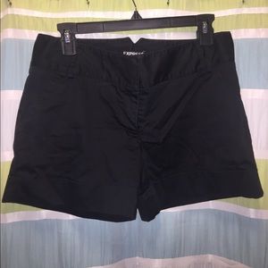 Express - Black - cuffed shorts