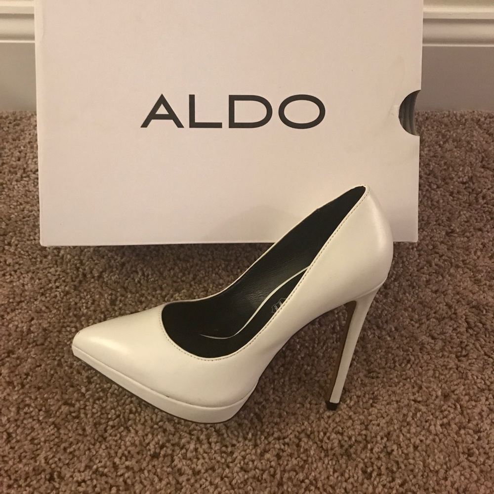 Aldo white heels