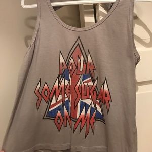 Grey tank top with a cut out back